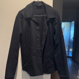 ALO Yoga Black Bomber Jacket with Snap Front